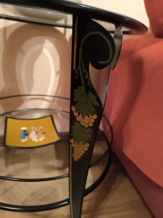 Mesa auxiliar cristal y metal