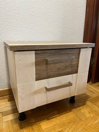 2 Mesitas de noche modernas madera y metal
