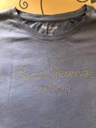 Camiseta Pepe Jeans Azul con Pedrería