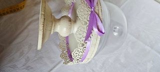 Alzatina Shabby Chic con Campana Vetro