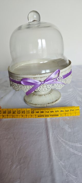 Alzatina Shabby Chic con Campana Vetro