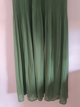Vestido largo plisado verde Amitié