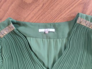 Vestido largo plisado verde Amitié