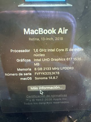 MacBook Air 13 2018 Argento DA VENDERE