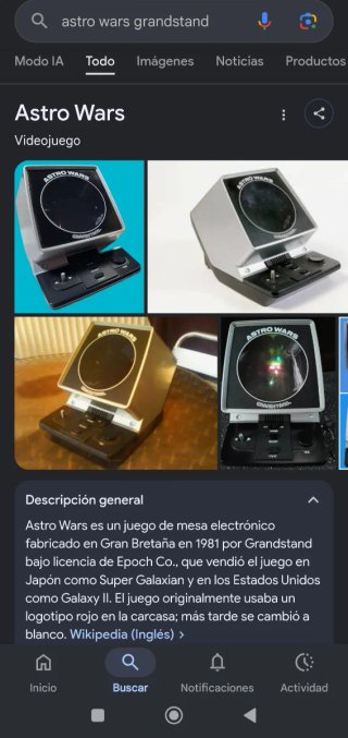 Consola retro Portátil Astro Wars Grandstand. AÑOS