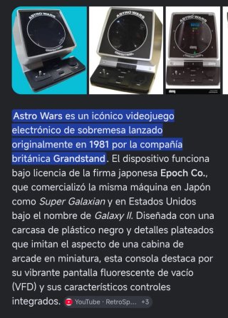 Consola retro Portátil Astro Wars Grandstand. AÑOS