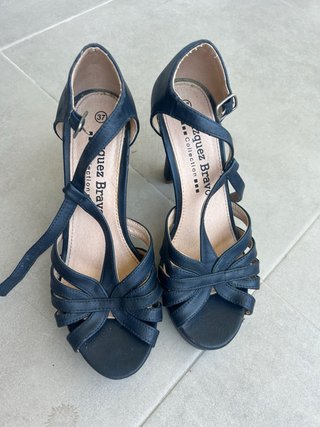 Sandalias Vazquez Bravo Mujer Talla 37 azul marino