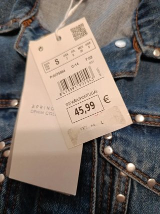 Chaqueta vaquera S tachuelas con etiqueta
