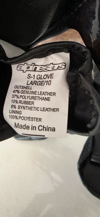 Guantes Moto Alpinestars S1 Talla L