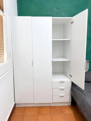 Armario Blanco 3 Puertas y 3 Cajones