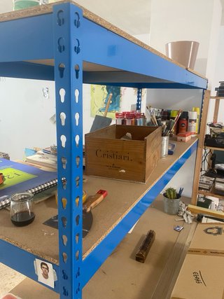 Estantería industrial metálica azul grande