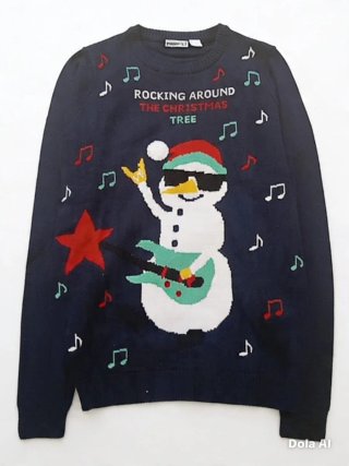 Jersey Navideño Muñeco Nieve Guitarra