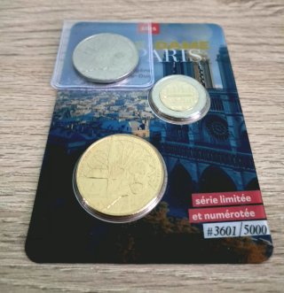 Lote Monedas Francia Notre Dame y Libra