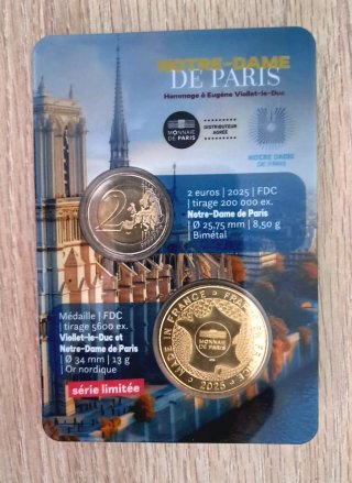 Lote Monedas Francia Notre Dame y Libra