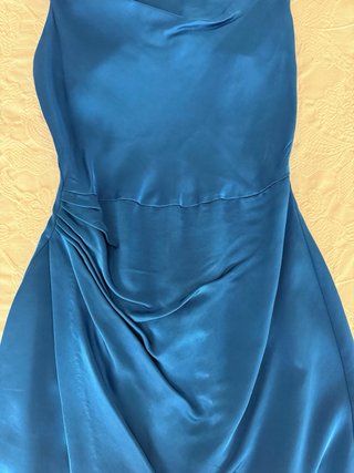 Vestido mini drapeado azul Zara
