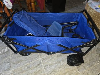 Carro de playa plegable azul