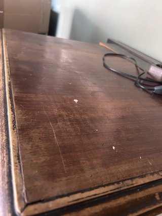 Mueble auxiliar antiguo madera blanco y oro