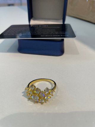 Anillo Moissanita Baño Oro S925 GRA