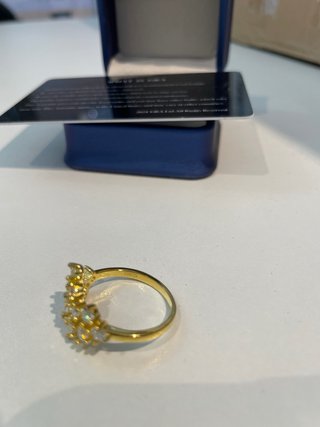 Anillo Moissanita Baño Oro S925 GRA