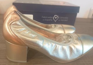 Zapatos Chamby Piel Dorado, Plateado y Oro Rosa