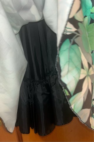 Vestido fiesta mujer floral verde negro