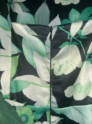 Vestido fiesta mujer floral verde negro