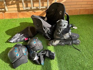 Patines con casco y protecciones