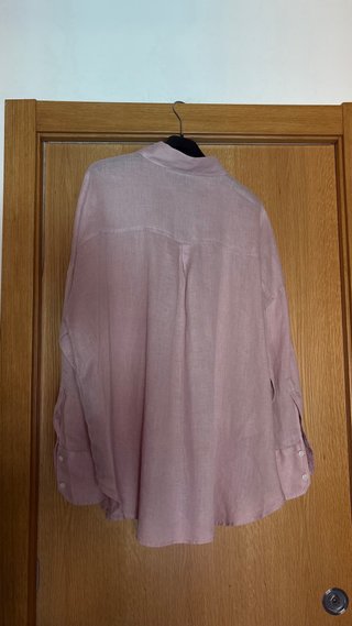 Camisa Zara Lino Rosa Talla XL