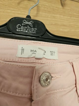 Pantalones Mango Rosas Talla 36