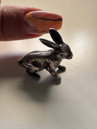 Mini escultura conejo/liebre plata 925