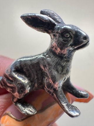 Mini escultura conejo/liebre plata 925