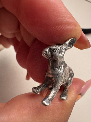 Mini escultura conejo/liebre plata 925
