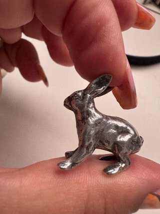 Mini escultura conejo/liebre plata 925