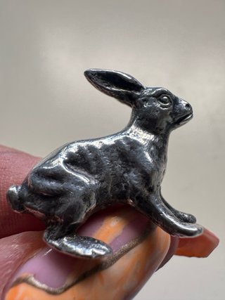 Mini escultura conejo/liebre plata 925