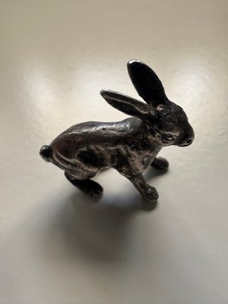 Mini escultura conejo/liebre plata 925