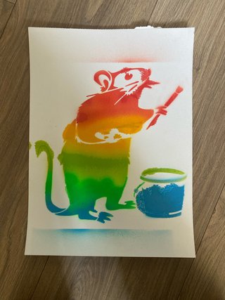 Cuadro Graffiti Ratón Arcoíris