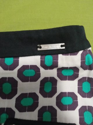 Falda PdH Estampada Verde y Blanca