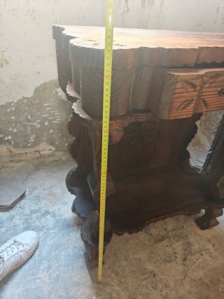 Mueble de esquina y mesa auxiliar madera