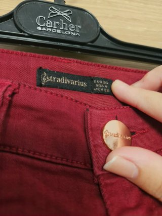 Pantalones Stradivarius Rojos Talla 36