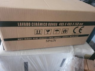 Lavabo redondo cerámico blanco