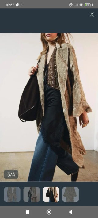Kimono Zara Terciopelo Dorado Talla Única Nuevo