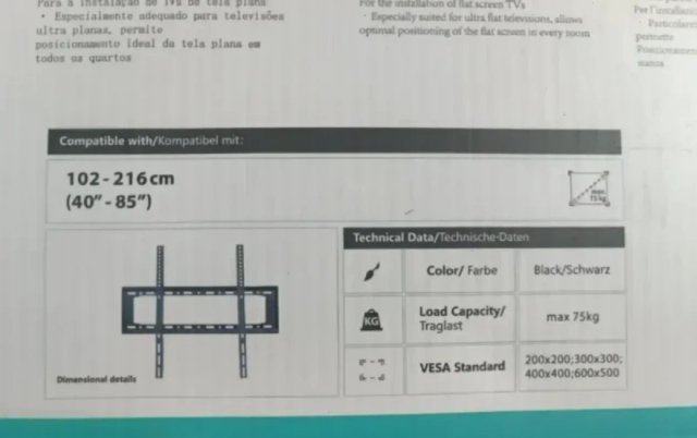Nuovo supporto TV fisso universale 40"-85"