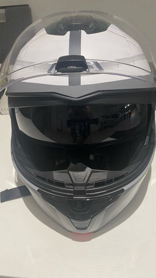 Casco Moto NZI Blanco y Gris