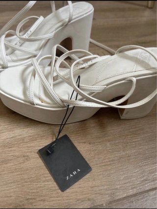 Sandalias tacon Verano Blancas