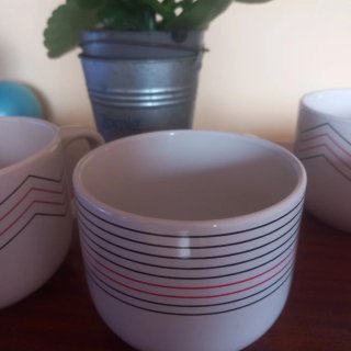 Tazas Grandes Cerámica Diseño Zigzag