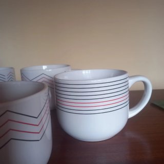 Tazas Grandes Cerámica Diseño Zigzag