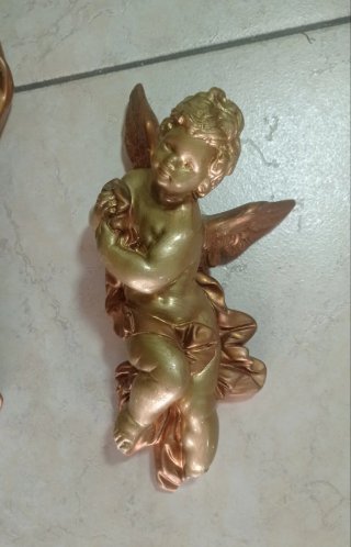 Coppia Angioletti Gesso Dorati