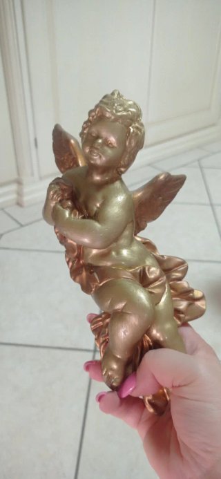 Coppia Angioletti Gesso Dorati