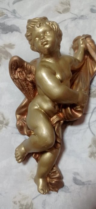 Coppia Angioletti Gesso Dorati