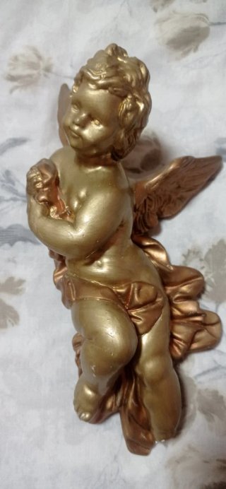 Coppia Angioletti Gesso Dorati